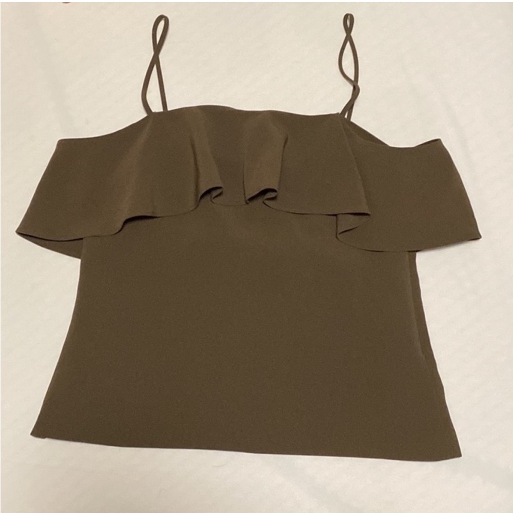 Theory Olive off  the shoulder top size 4
